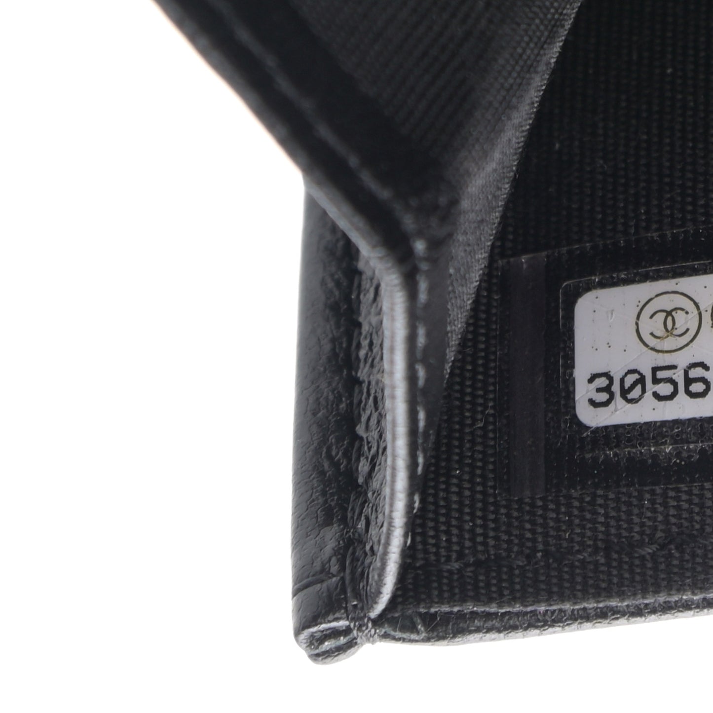 Lambskin Quilted Card Holder with Chain Black