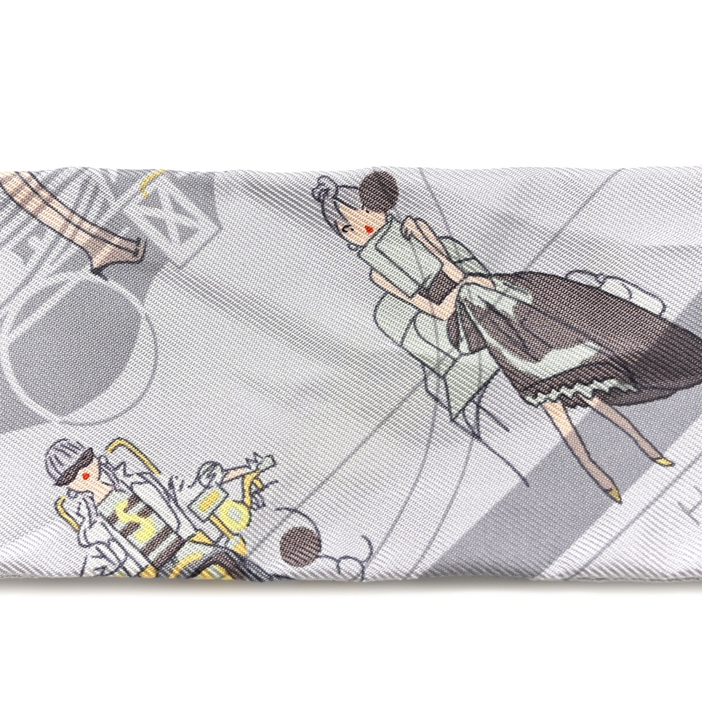 Silk Ex-Libris Les Parisie Twilly Gris Perle Jaune Soufre