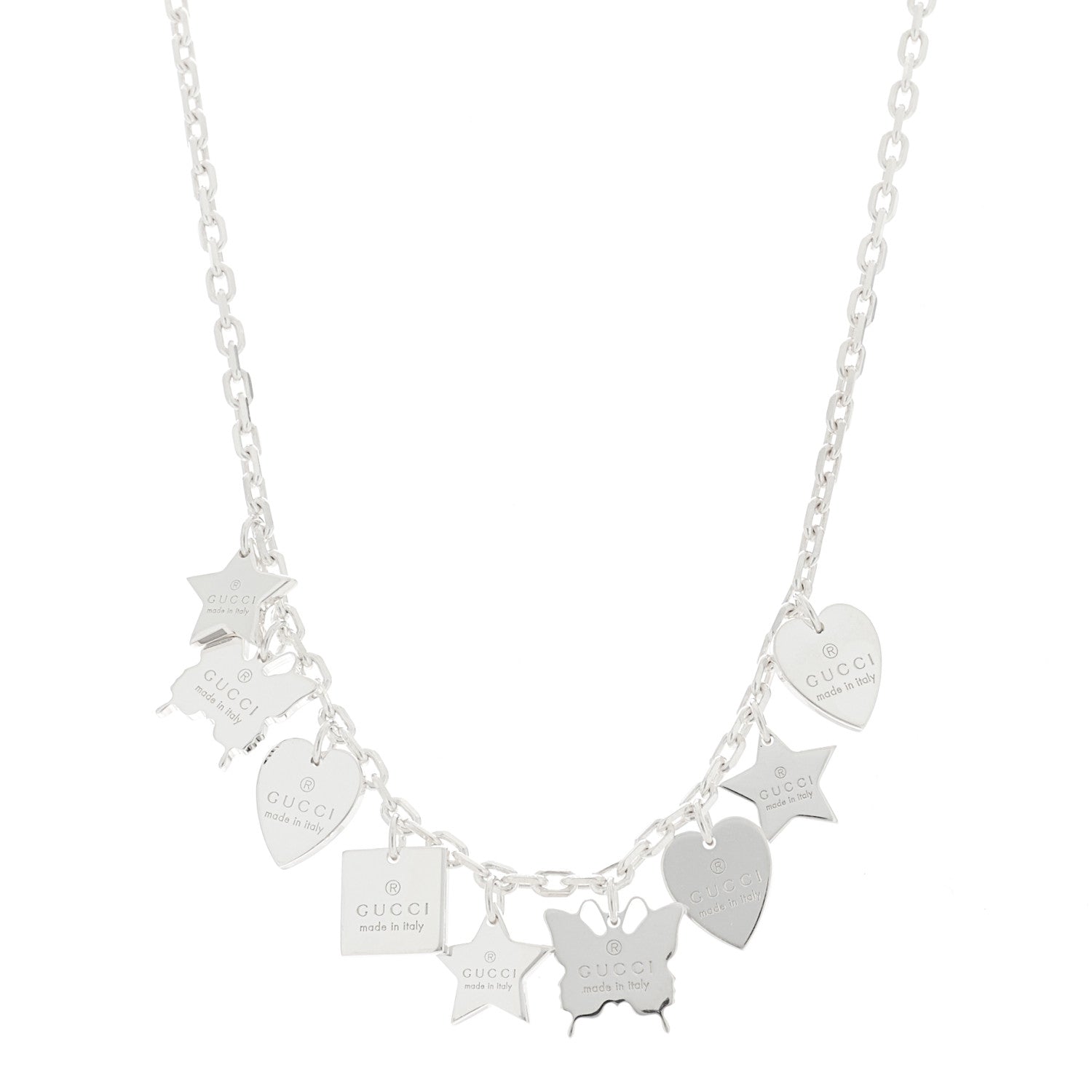 Gucci Sterling Silver Trademark Charm Necklace 1 of 5