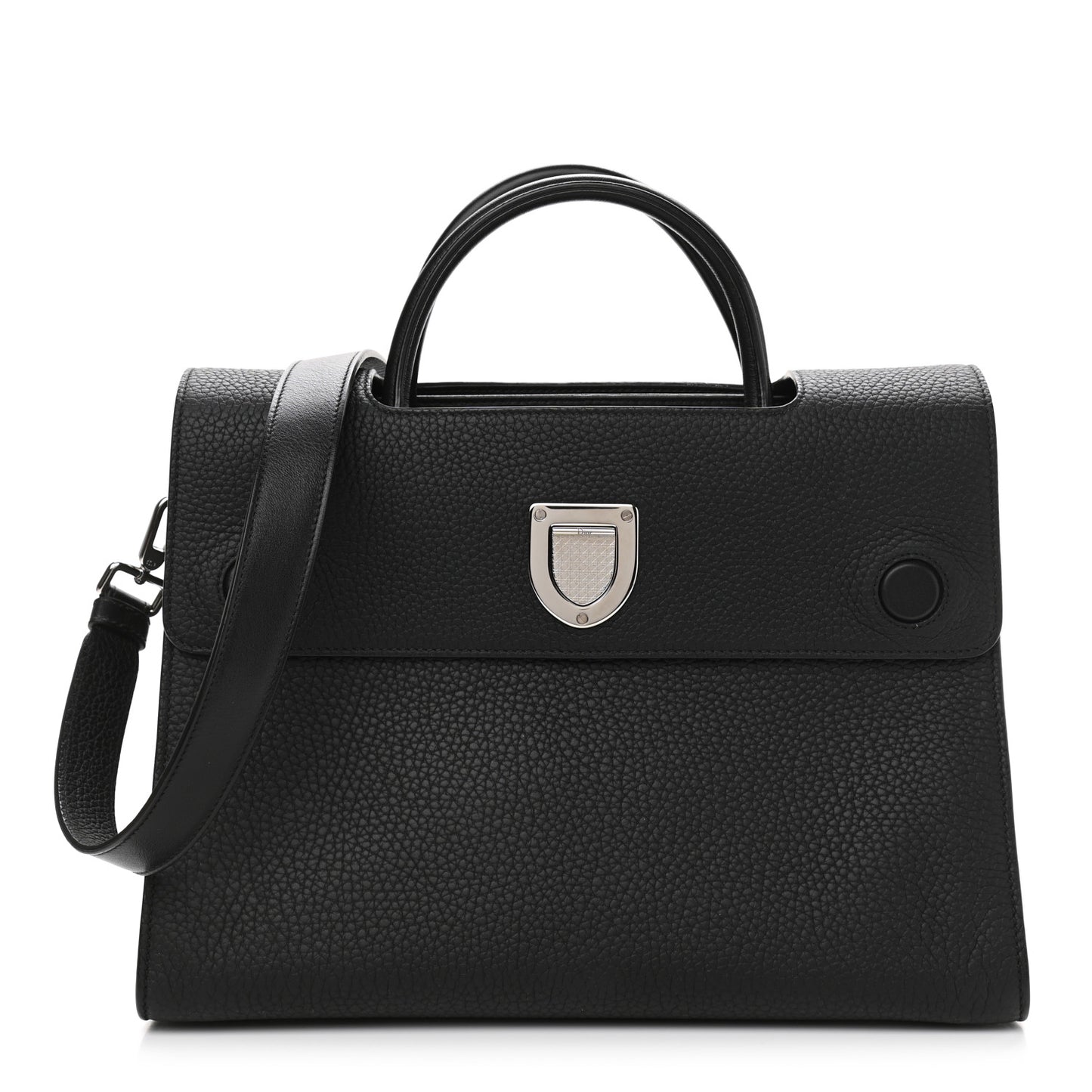 Grained Calfskin Medium Diorever Flap Black
