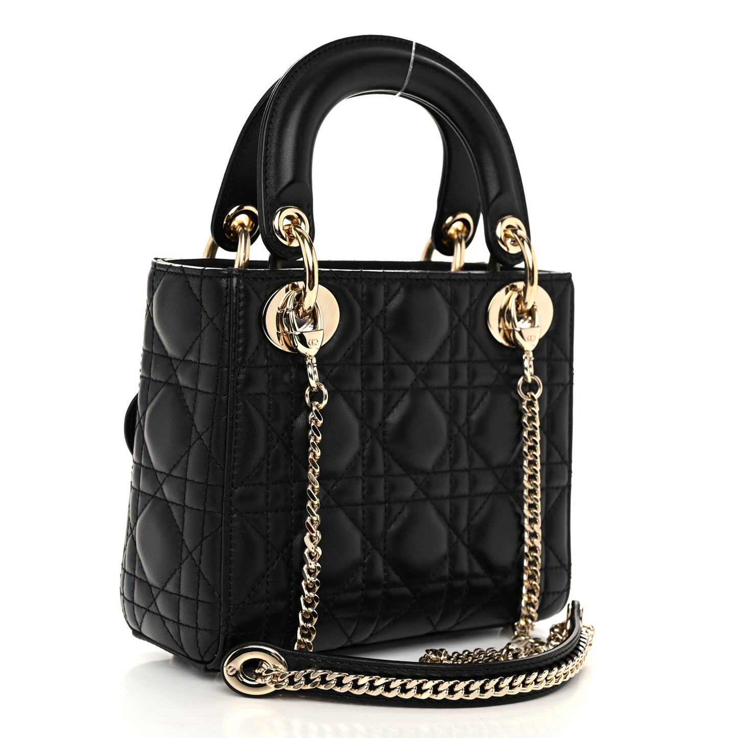 Lambskin Cannage Mini Lady Dior Black