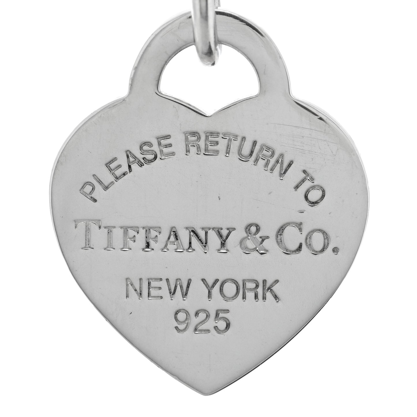 Sterling Silver Enamel Return to Tiffany Heart Tag Charm Bracelet Blue
