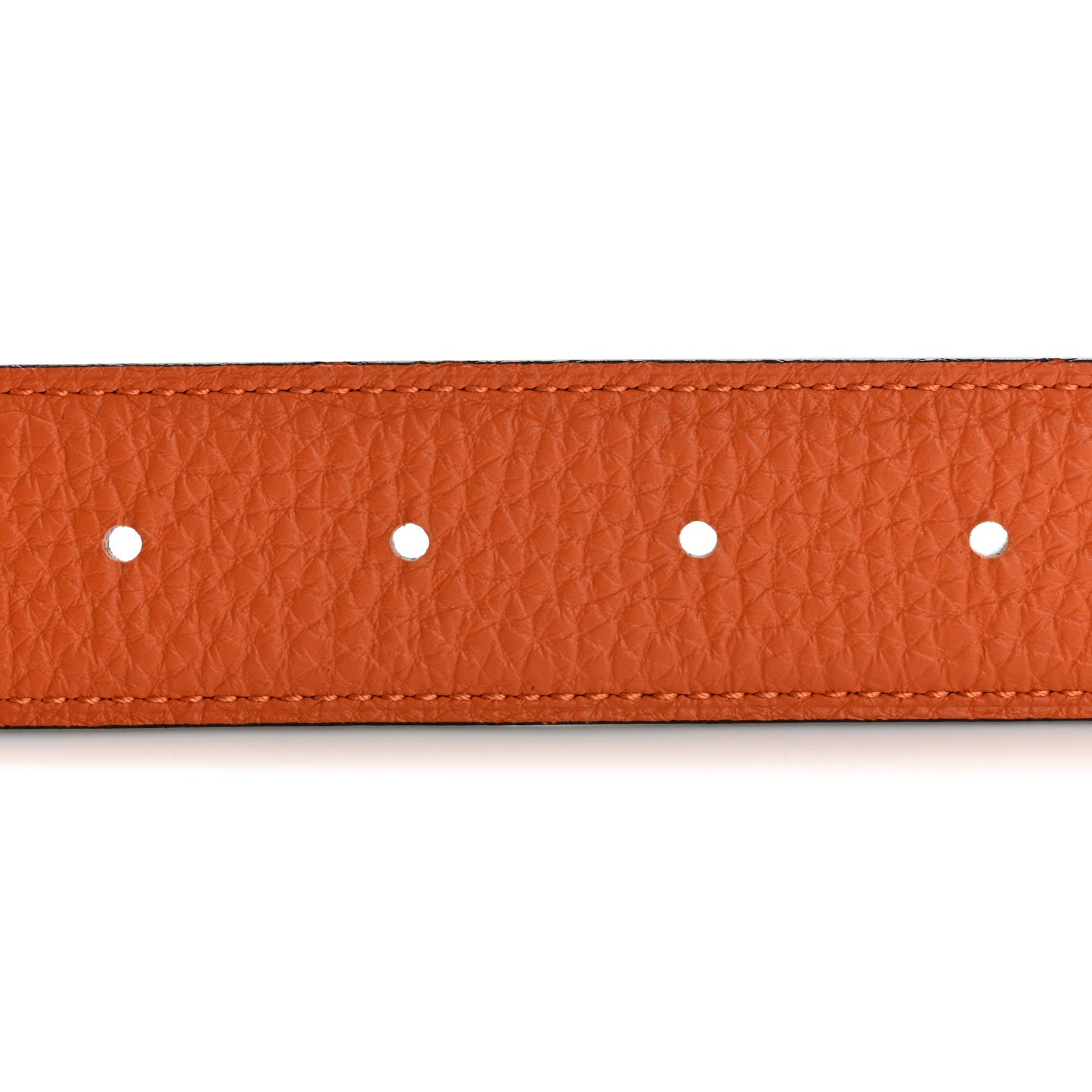 Hermes Box Togo 32mm Striee H Belt 85 Black Orange 4 of 5