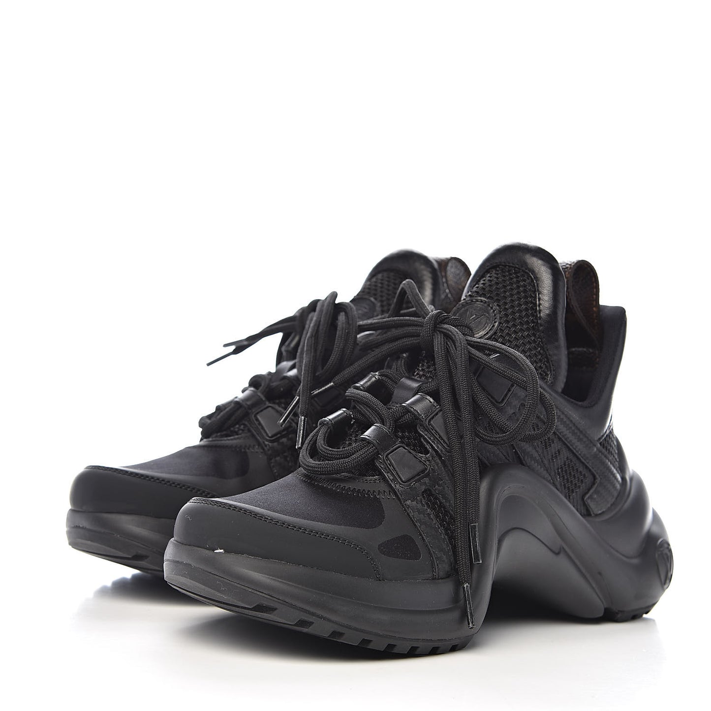 Calfskin Technical Nylon LV Archlight Sneakers 34 Black