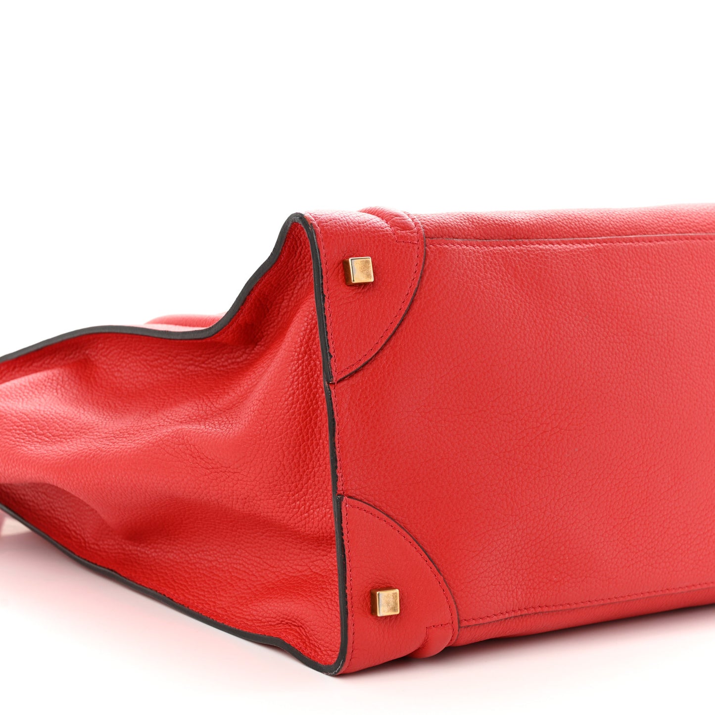 Drummed Calfskin Medium Luggage Coquelicot