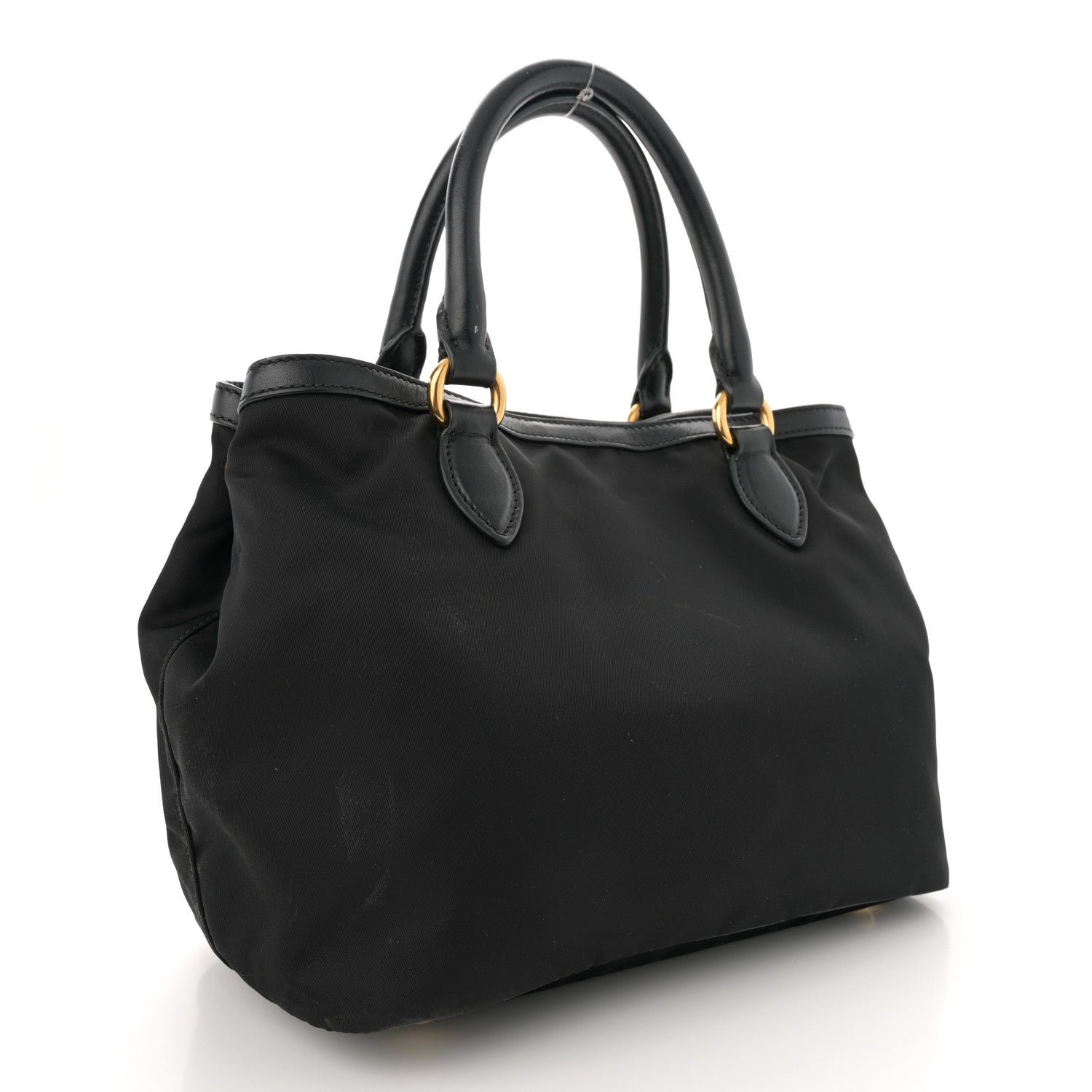Prada Tessuto Nylon Soft Calf Tote Black 3 of 16