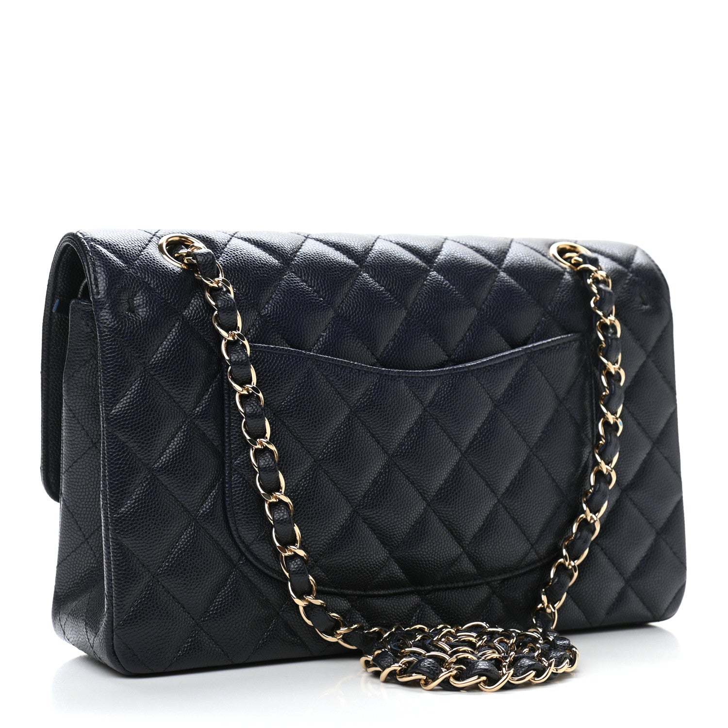 Chanel Caviar Quilted Medium Double Flap Navy 3 of 12