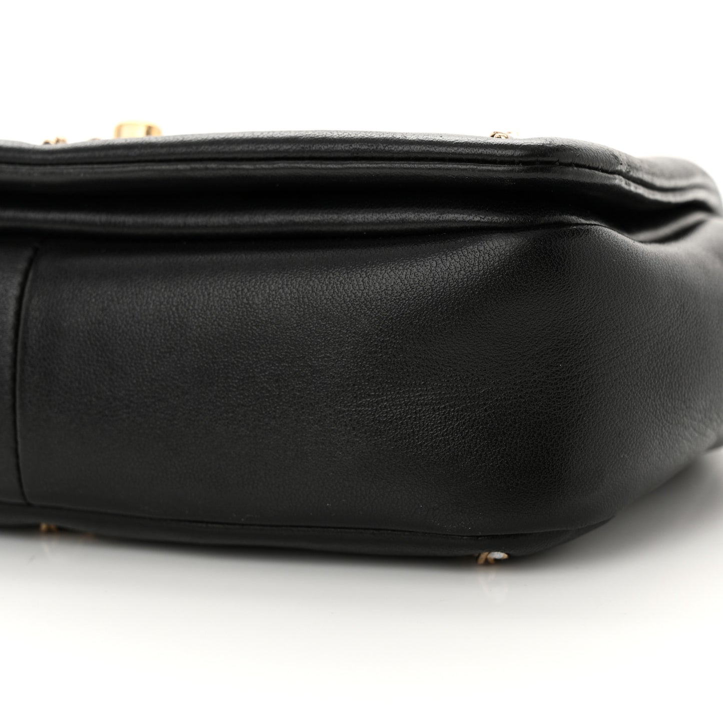Lambskin Small Entwined Chain Flap Black