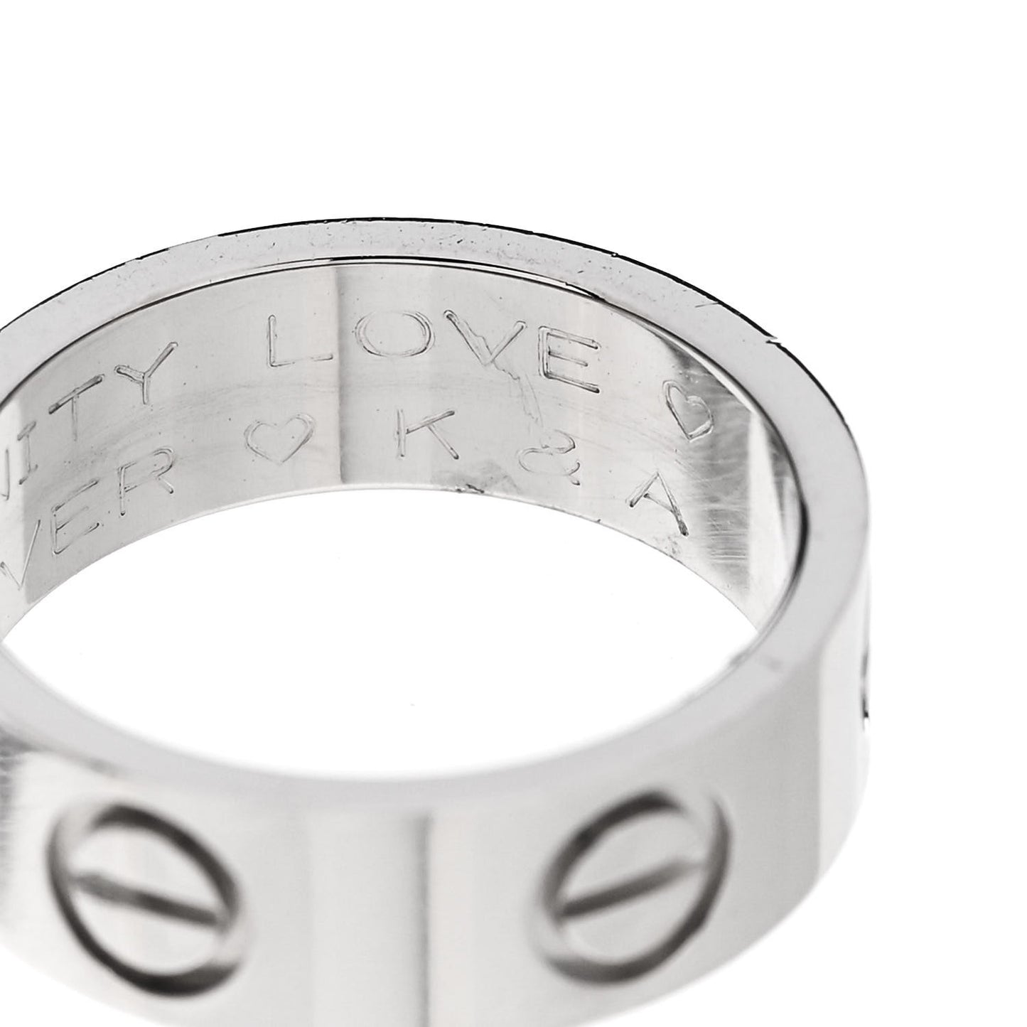 Platinum 5.5mm LOVE Ring 45 3.25