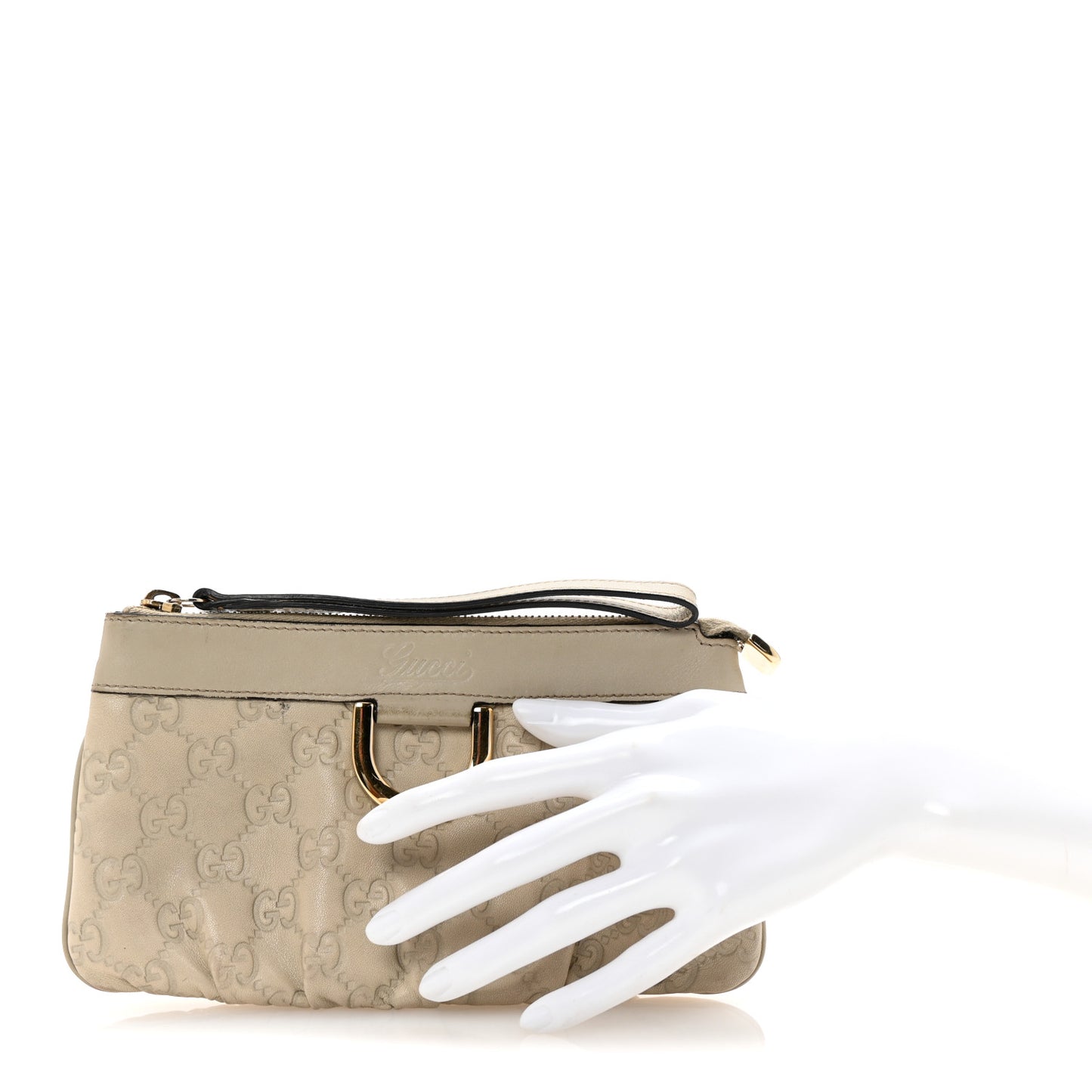 Guccissima D Gold Wristlet Off White