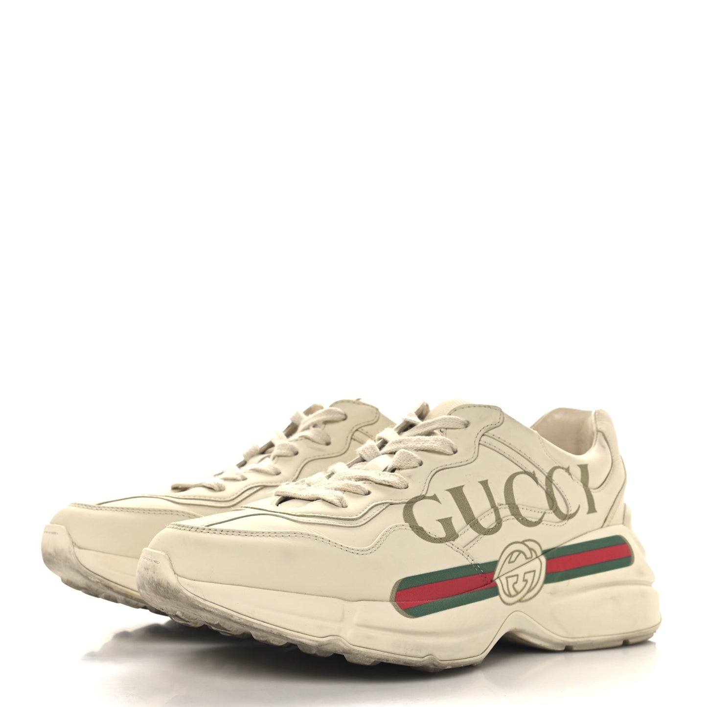 Calfskin Logo Womens Rhyton Sneakers 38 Ivory