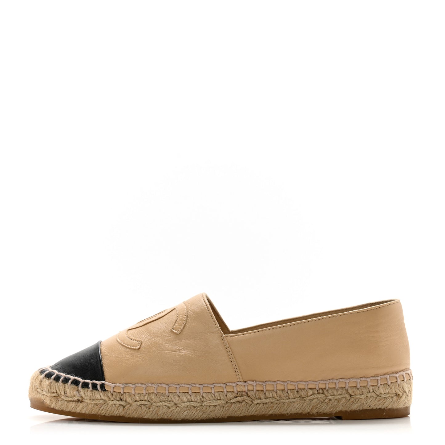 Lambskin CC Espadrilles 38 Beige Black