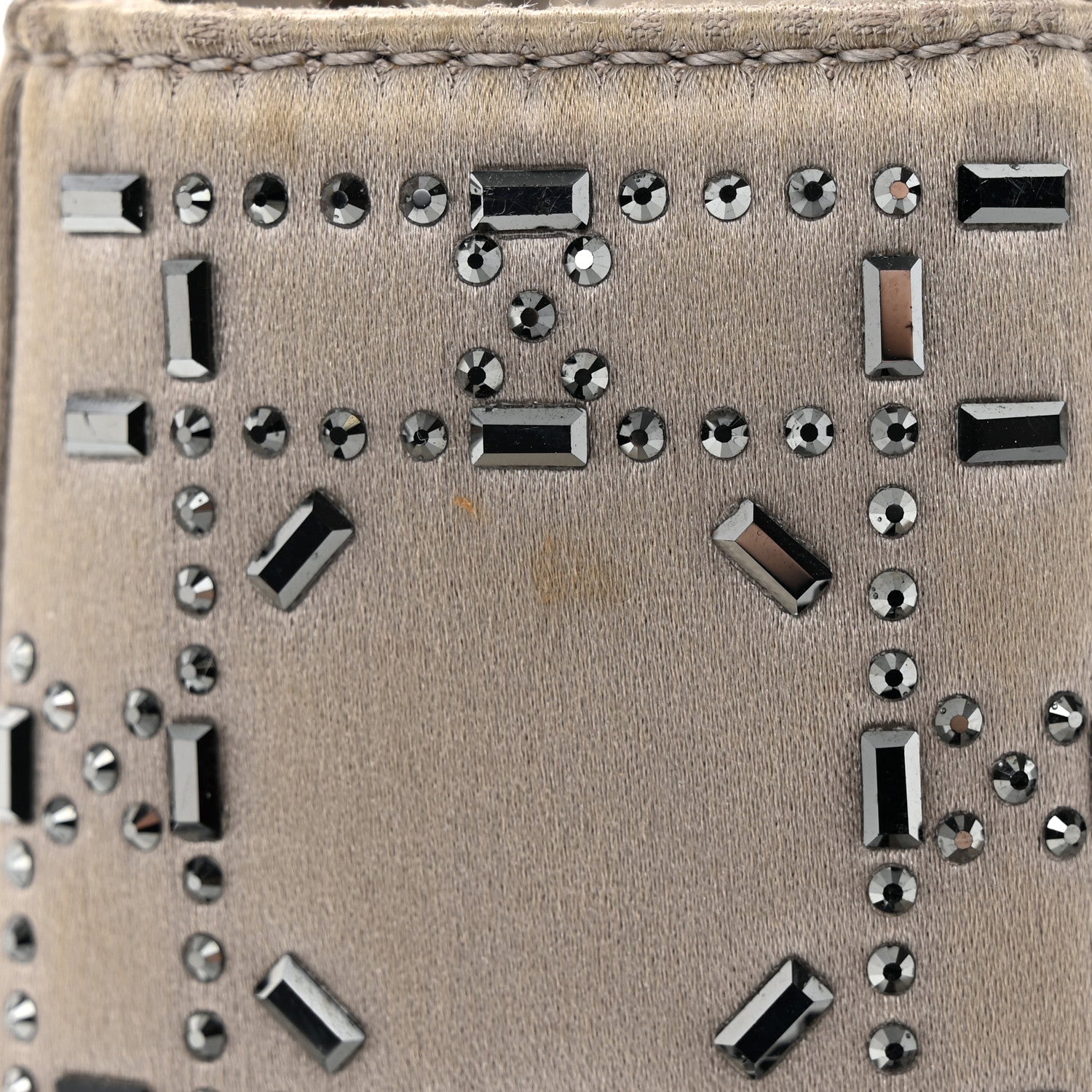 Christian Dior Satin Crystal Cannage Mini Lady Dior Gray 20 of 22