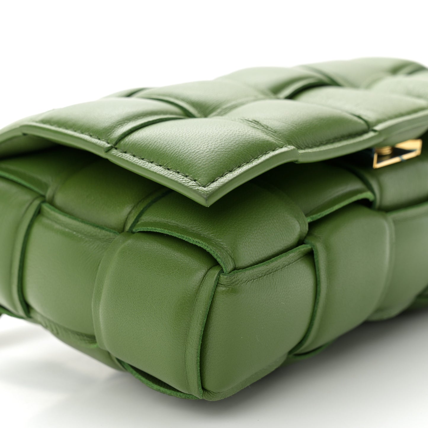 Nappa Maxi Intrecciato Padded Small Cassette Crossbody Bag Avocado