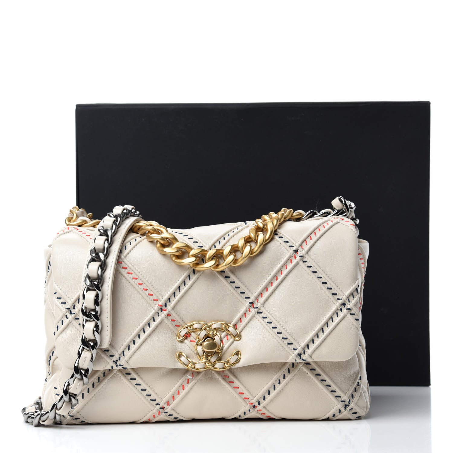 Chanel Lambskin Mixed Fibers Quilted Medium 19 Flap Beige 11 of 11