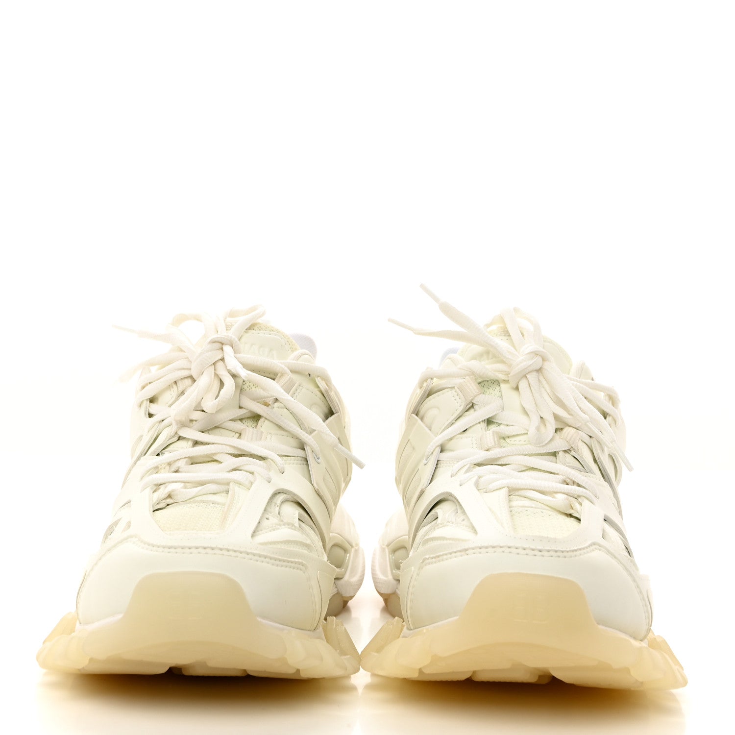 Balenciaga Mesh Nubuck Effect Fabric Glow in the Dark Womens Track Sneakers 41 White 2 of 9