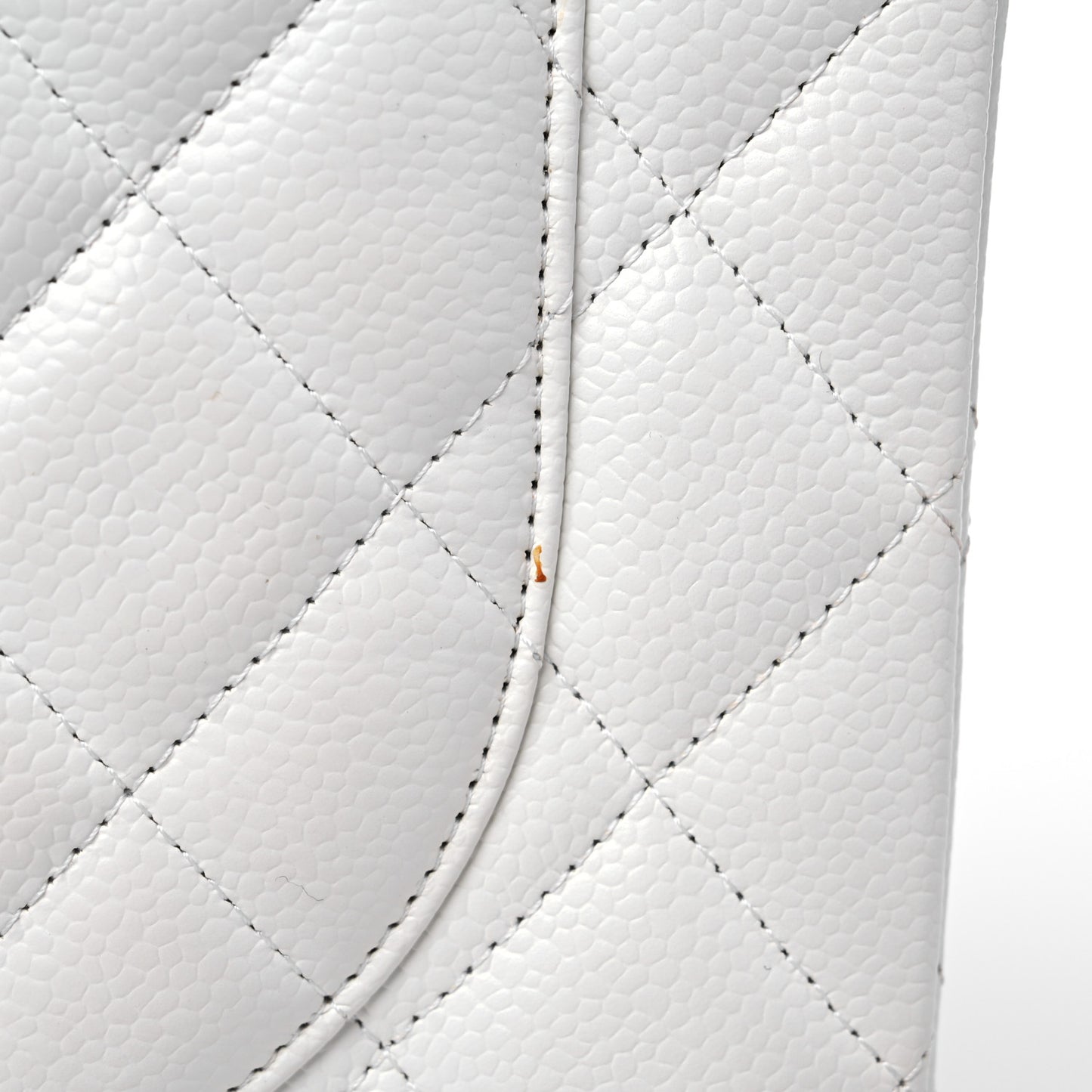 Caviar Quilted Maxi Double Flap White