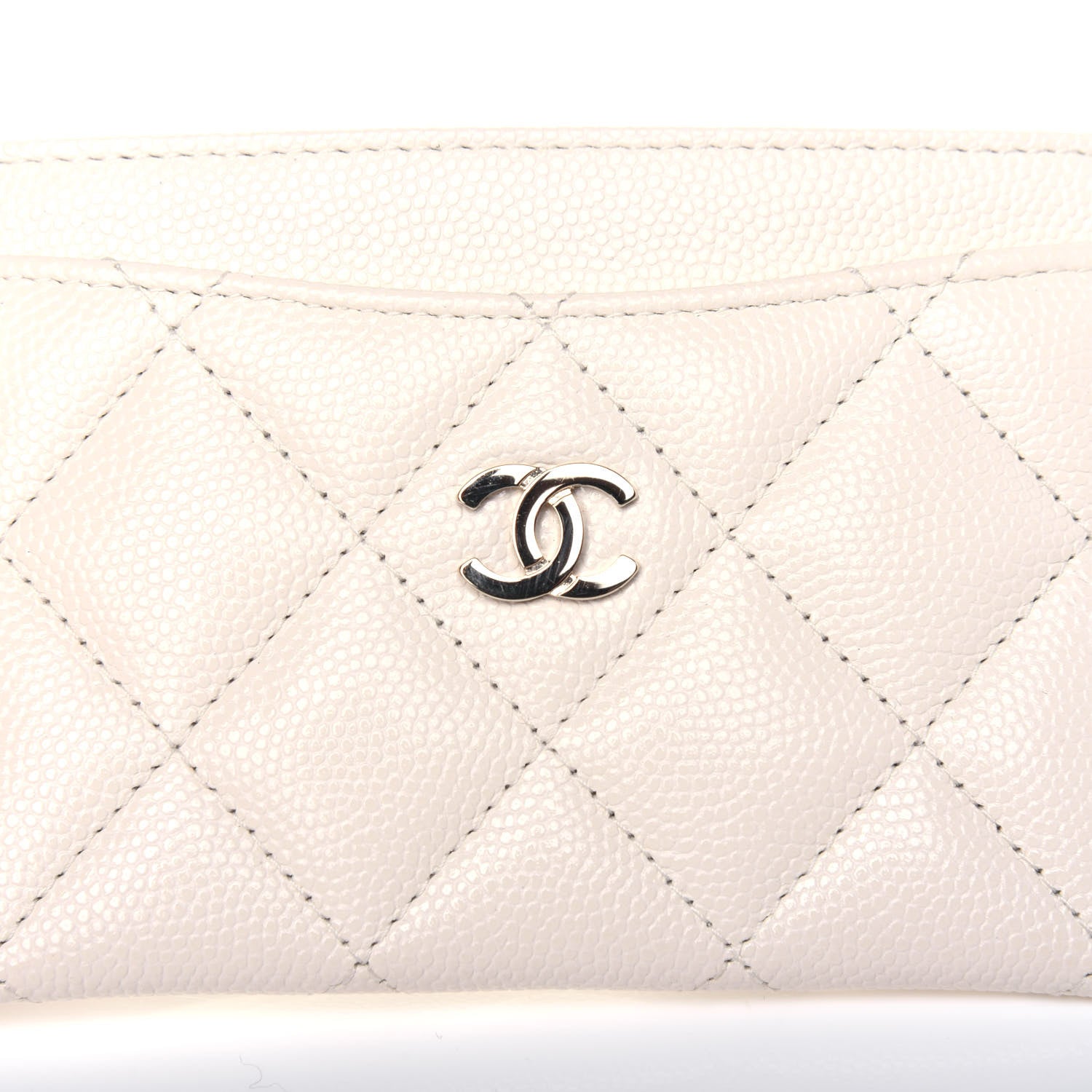 Chanel Caviar Quilted Card Holder White 10 of 11