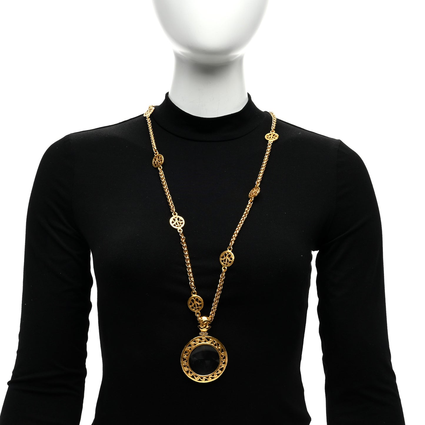 Loupe Magnifying Glass Necklace Gold
