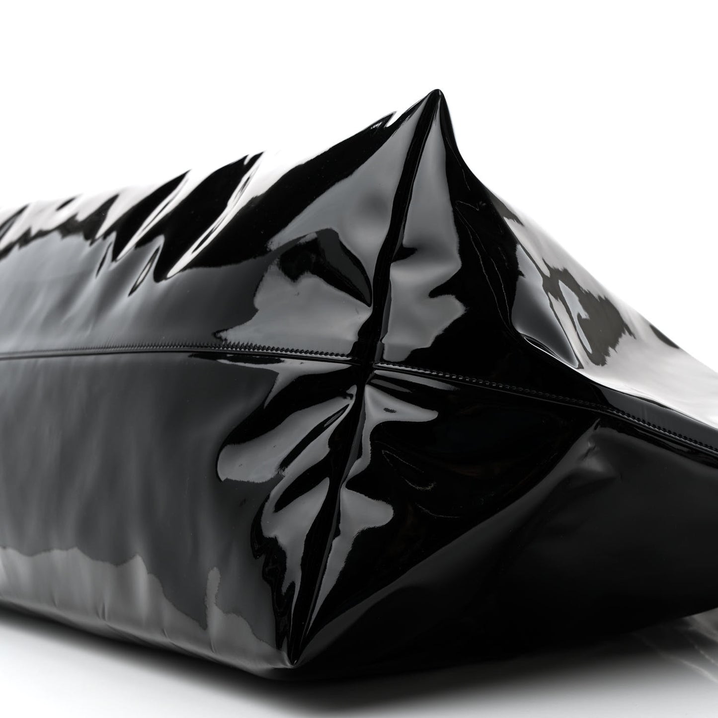 Patent Calfskin Rive Gauche Maxi Tote Black