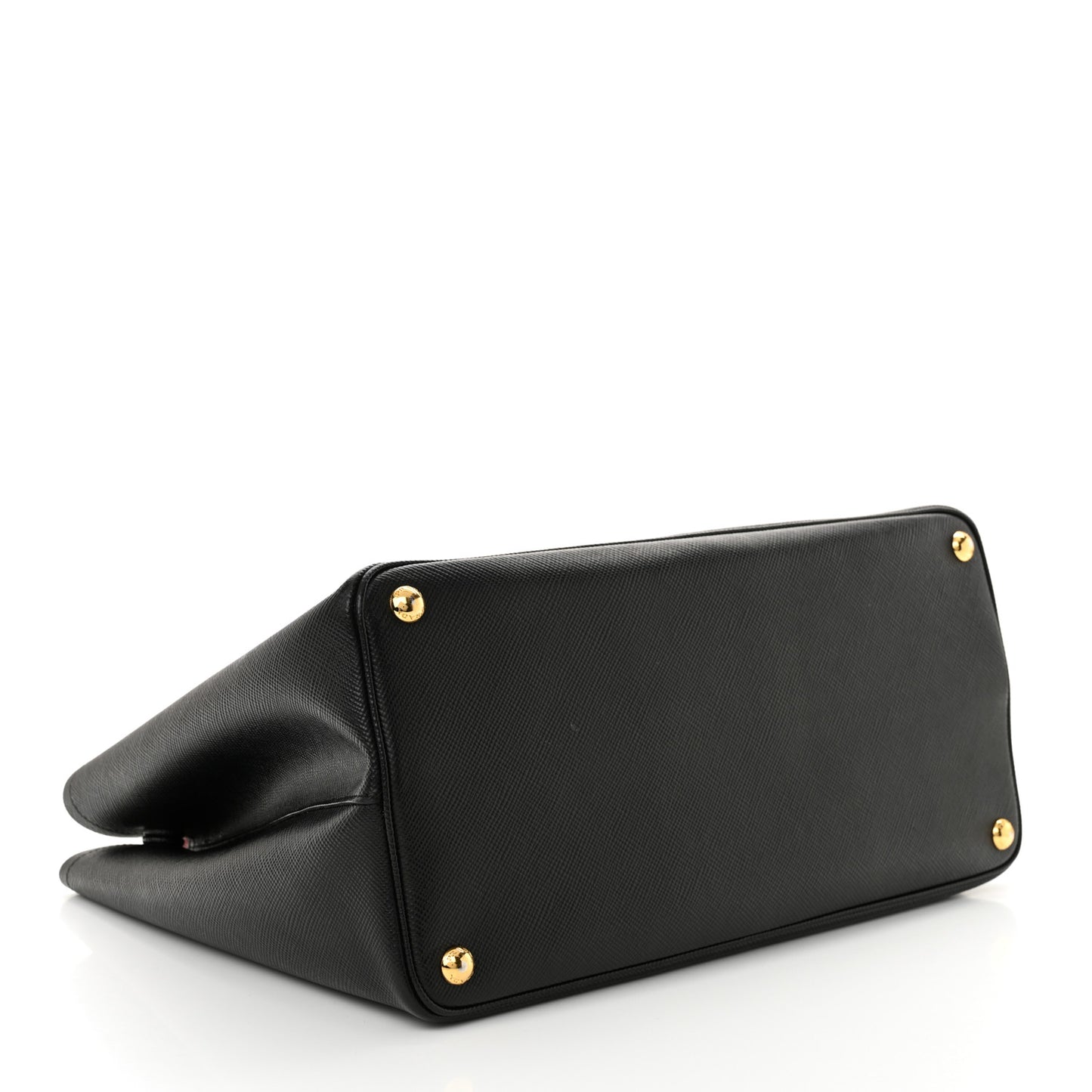 Saffiano Cuir Medium Double Bag Black Fuoco