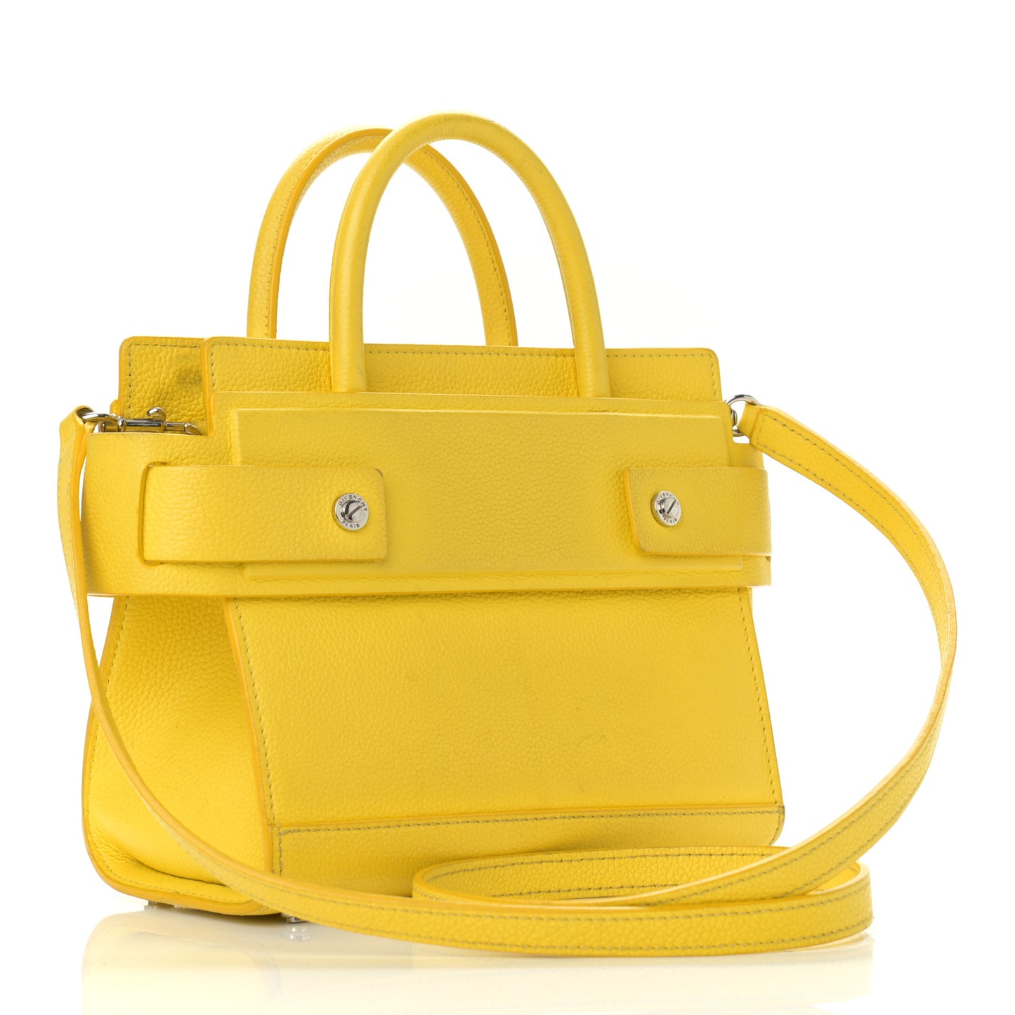 Grained Calfskin Mini Horizon Satchel Yellow