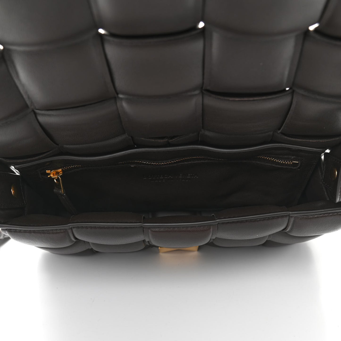 Nappa Maxi Intreccio Padded Cassette Crossbody Bag Fondente