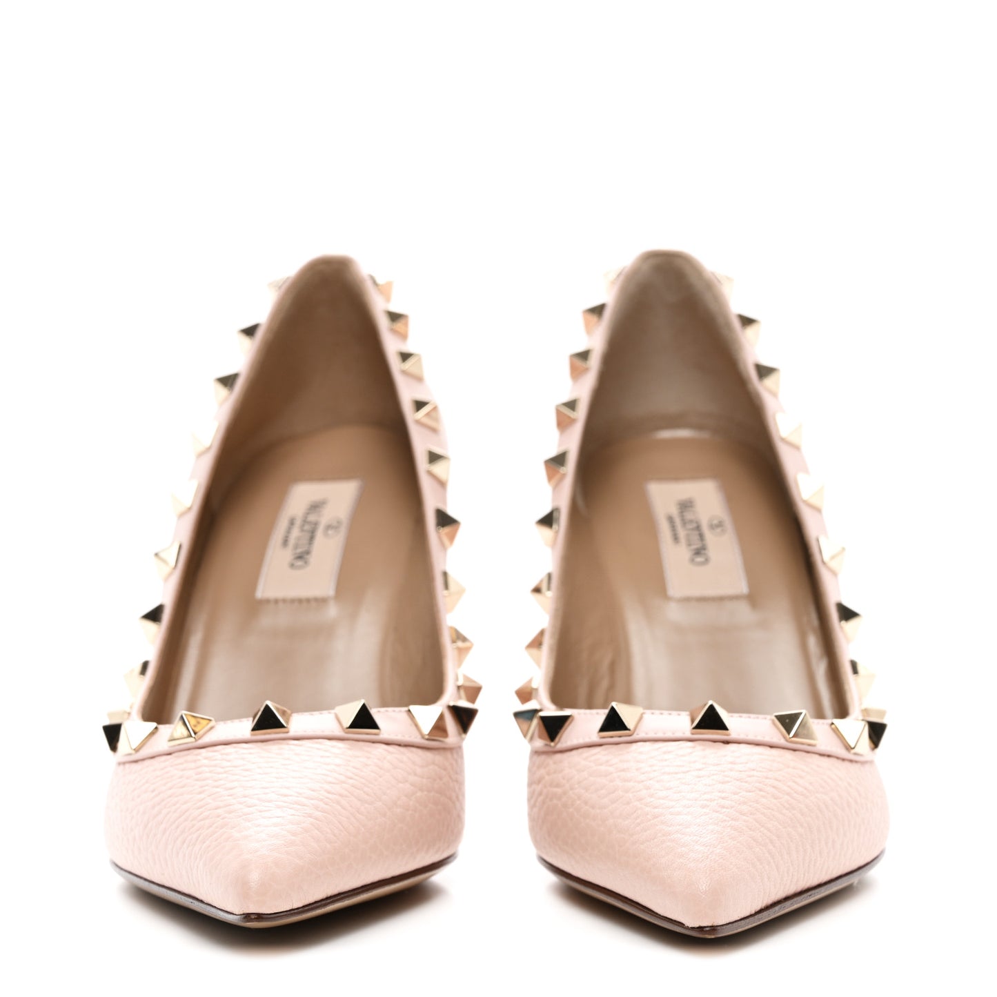 Pebbled Calfskin Rockstud 85mm Pumps 35 Rose Quartz