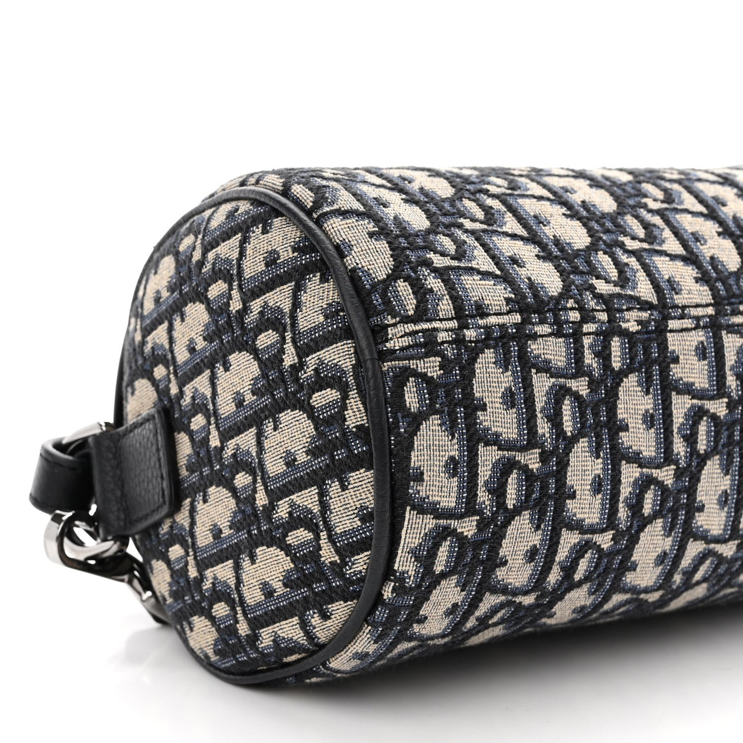 Oblique Mini Roller Saddle Bag With Strap Beige Black