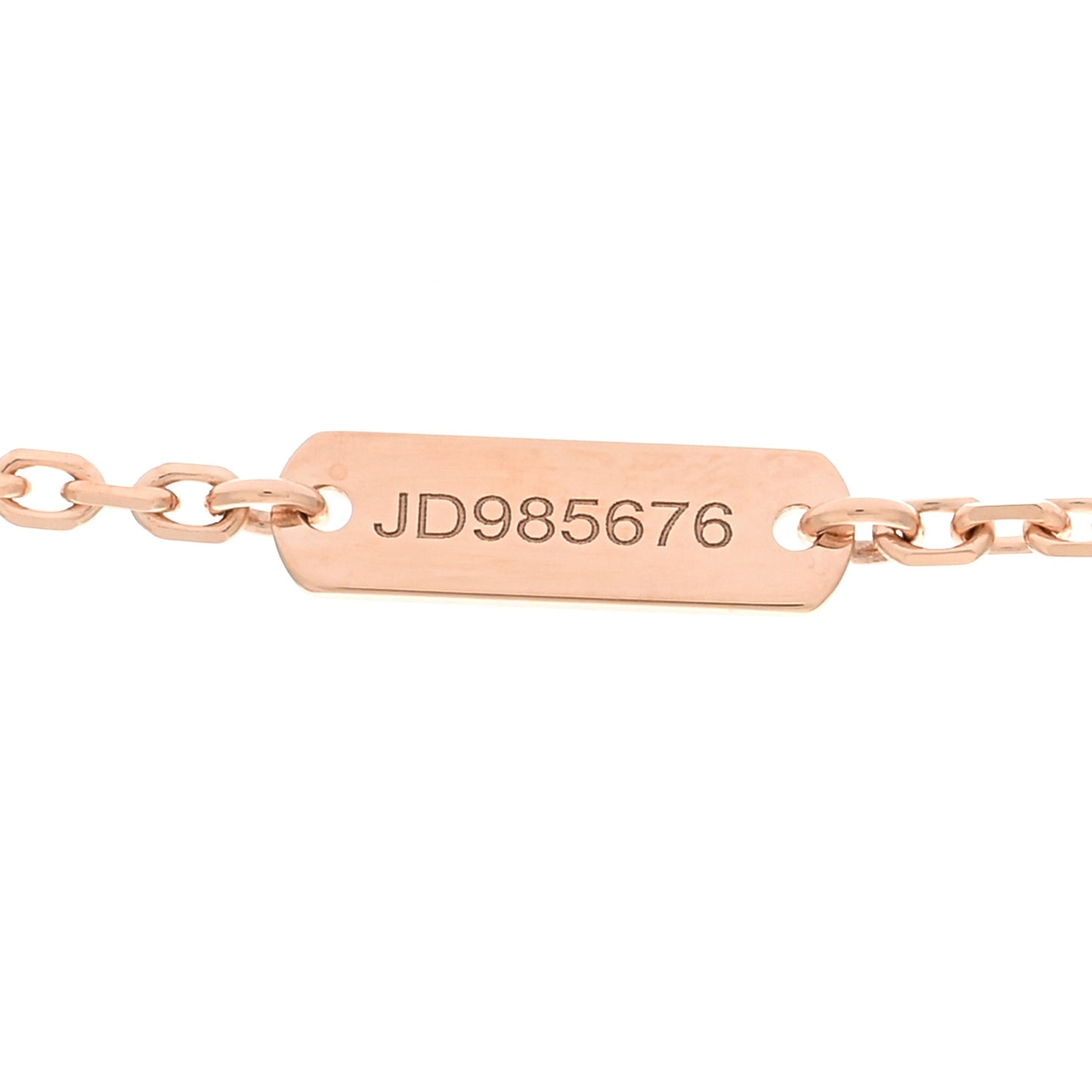 18K Rose Gold Diamond Silver Obsidian Vintage Alhambra Pendant Necklace