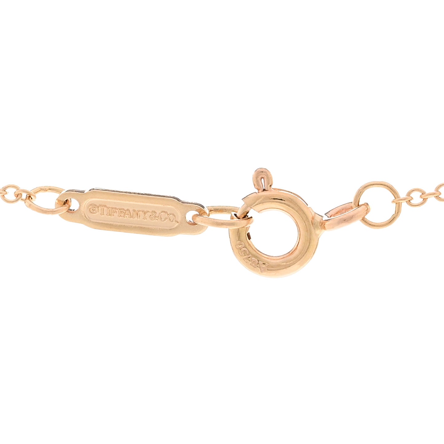 18K Rose Gold Diamond Small T Smile Pendant Necklace
