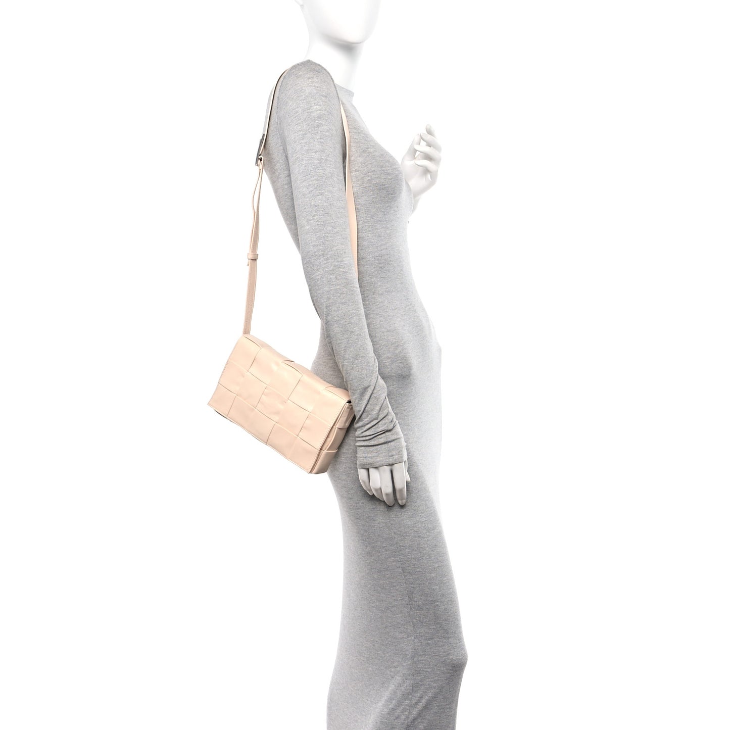 Paper Calfskin Maxi Intreccio Cassette Crossbody Bag Melon Washed