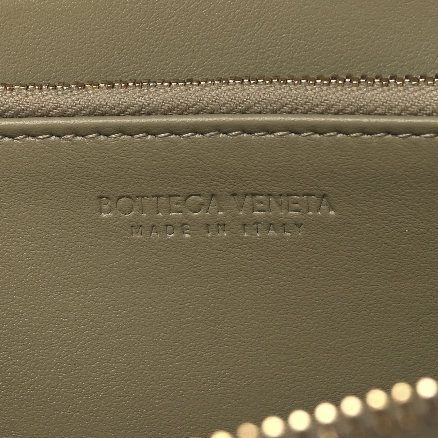 Nappa Intrecciato Zip Around Wallet Taupe