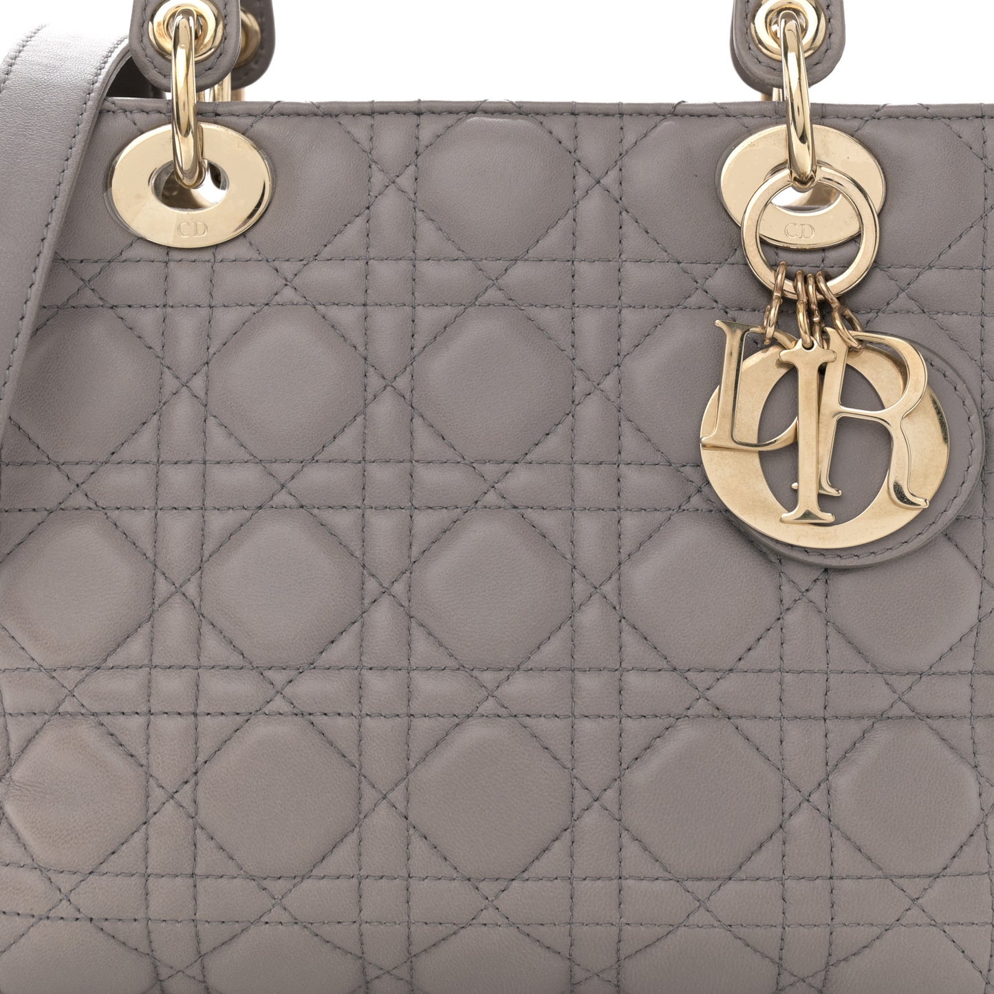 Lambskin Cannage Medium Lady Dior Grey