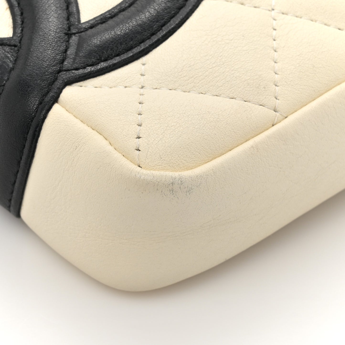 Calfskin Quilted Cambon Small Messenger White Black