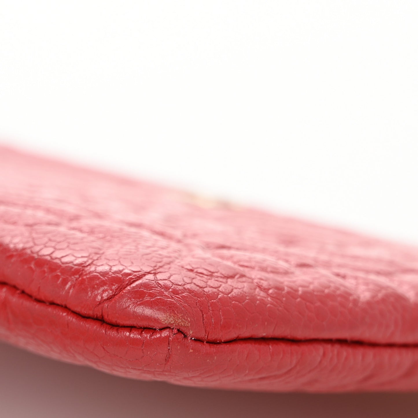 Caviar Camellia Embossed Cosmetic Pouch Red