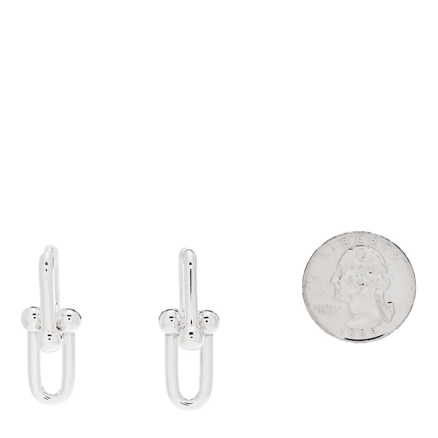 Tiffany Sterling Silver Large HardWear Link Earrings 2 of 5