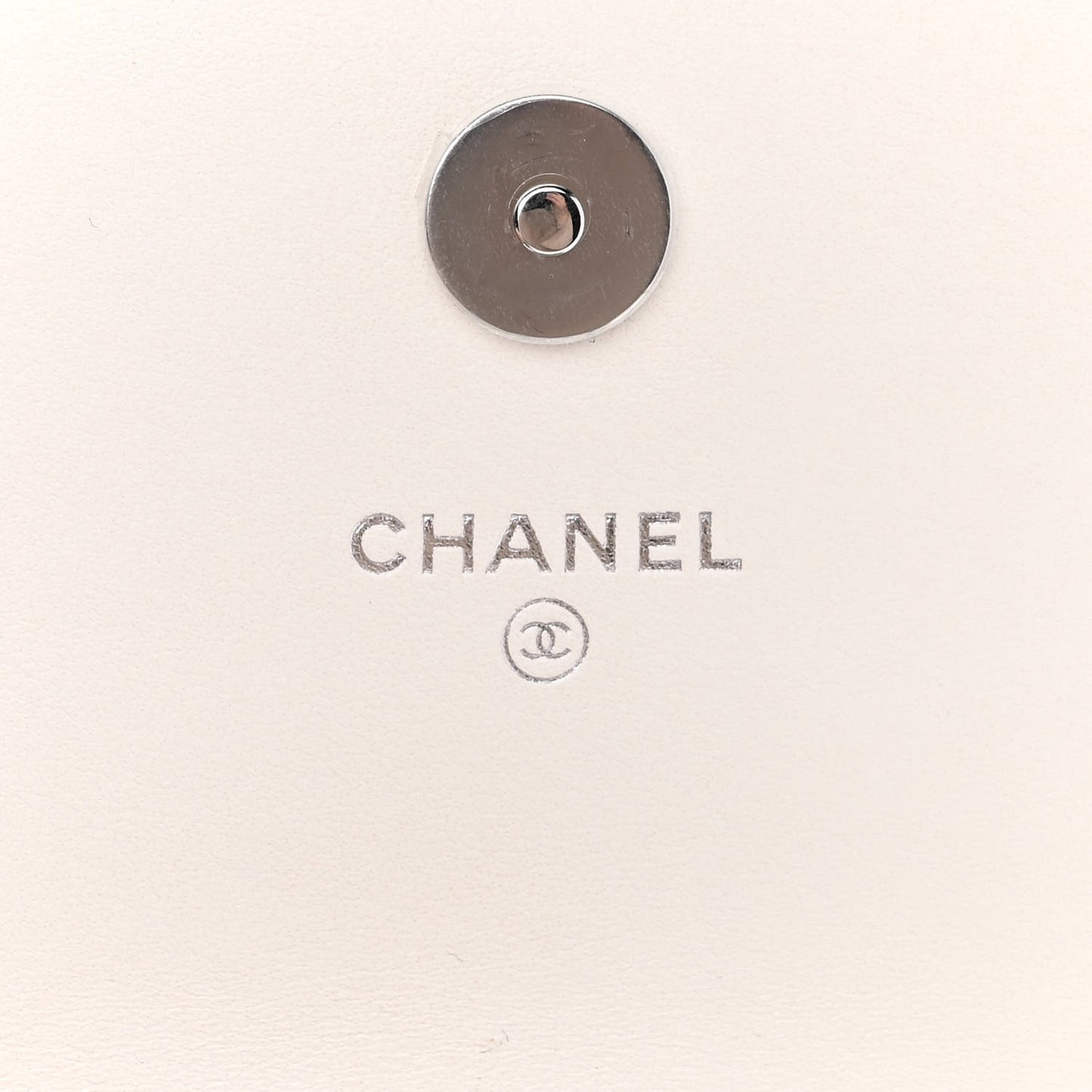 Lambskin Quilted Chanel 19 Phone Holder With Chain White