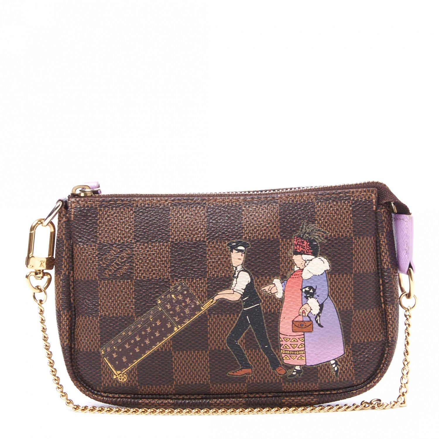 Louis Vuitton Damier Ebene Illustre Mini Pochette Accessories Violet 1 of 7