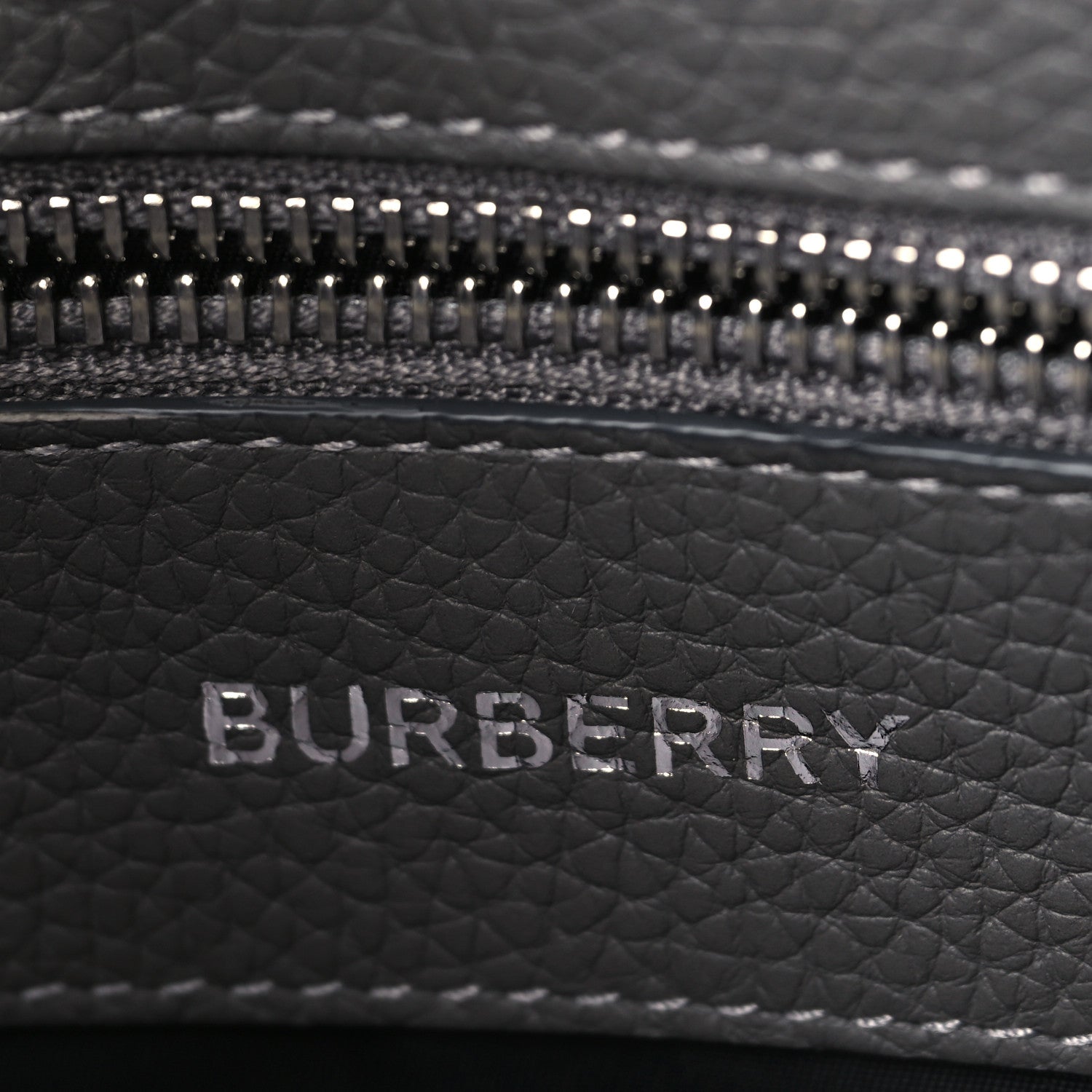 Burberry Grainy Calfskin Embossed Bruno Messenger Charcoal Grey 6 of 8