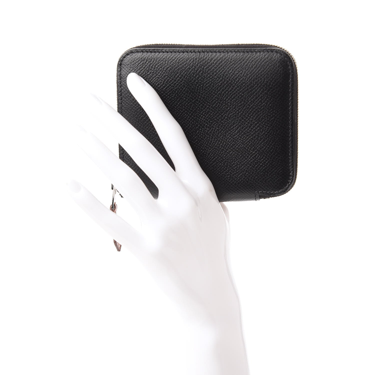 Hermes Epsom Silk'in Compact Wallet Black 2 of 11