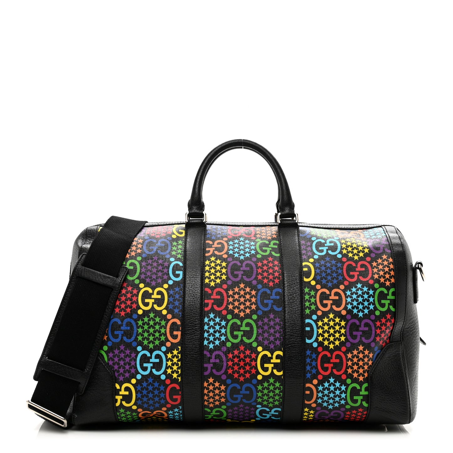 GG Supreme Monogram Psychedelic Duffle Bag Black Multicolor