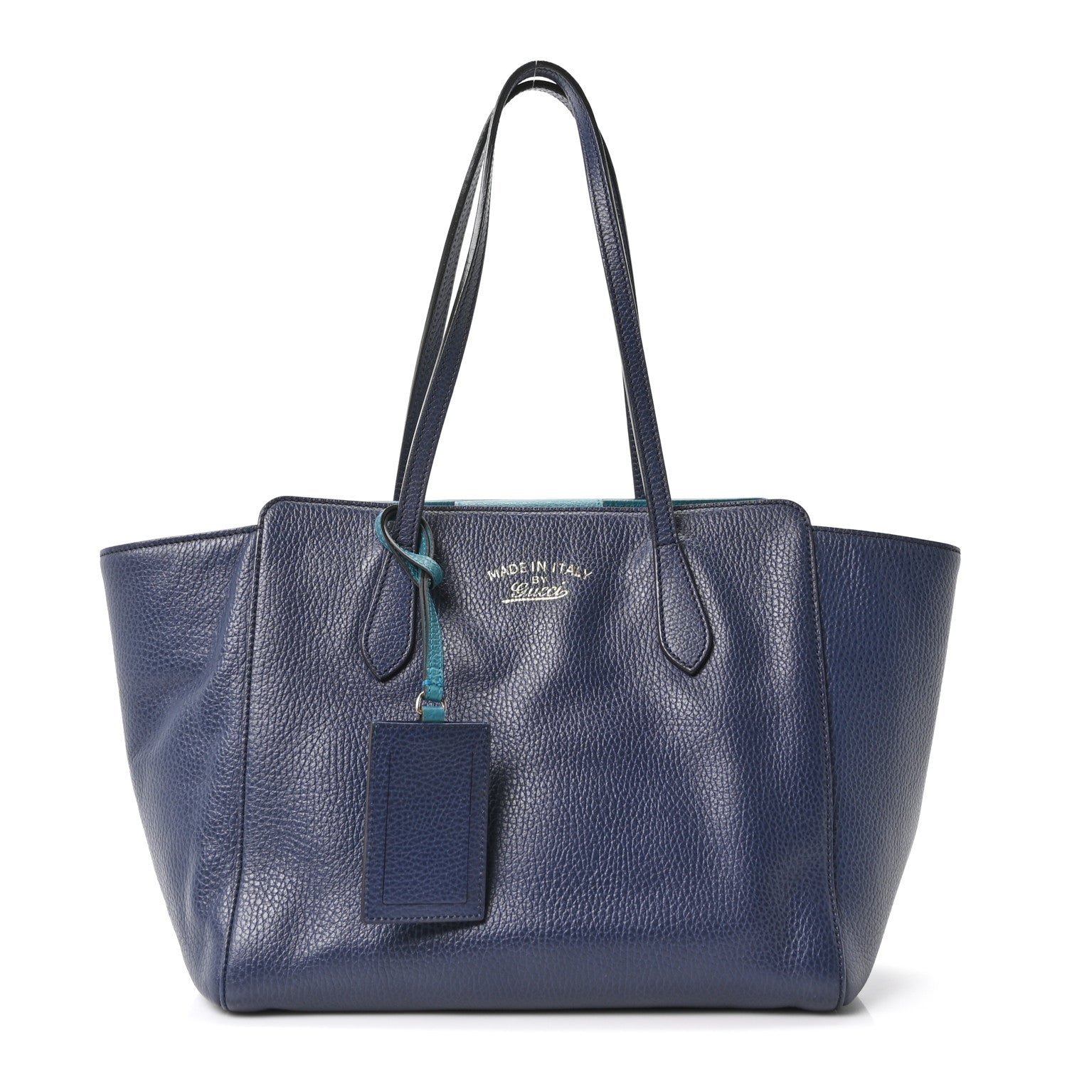 Gucci Dollar Calfskin Small Swing Tote Classic Marine Deep Cobalt