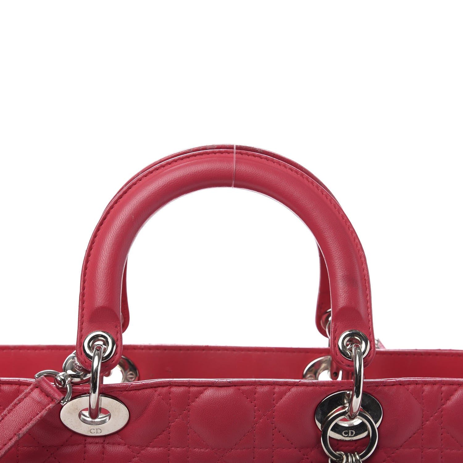 Christian Dior Lambskin Cannage Large Lady Dior Fuchsia 15 of 25