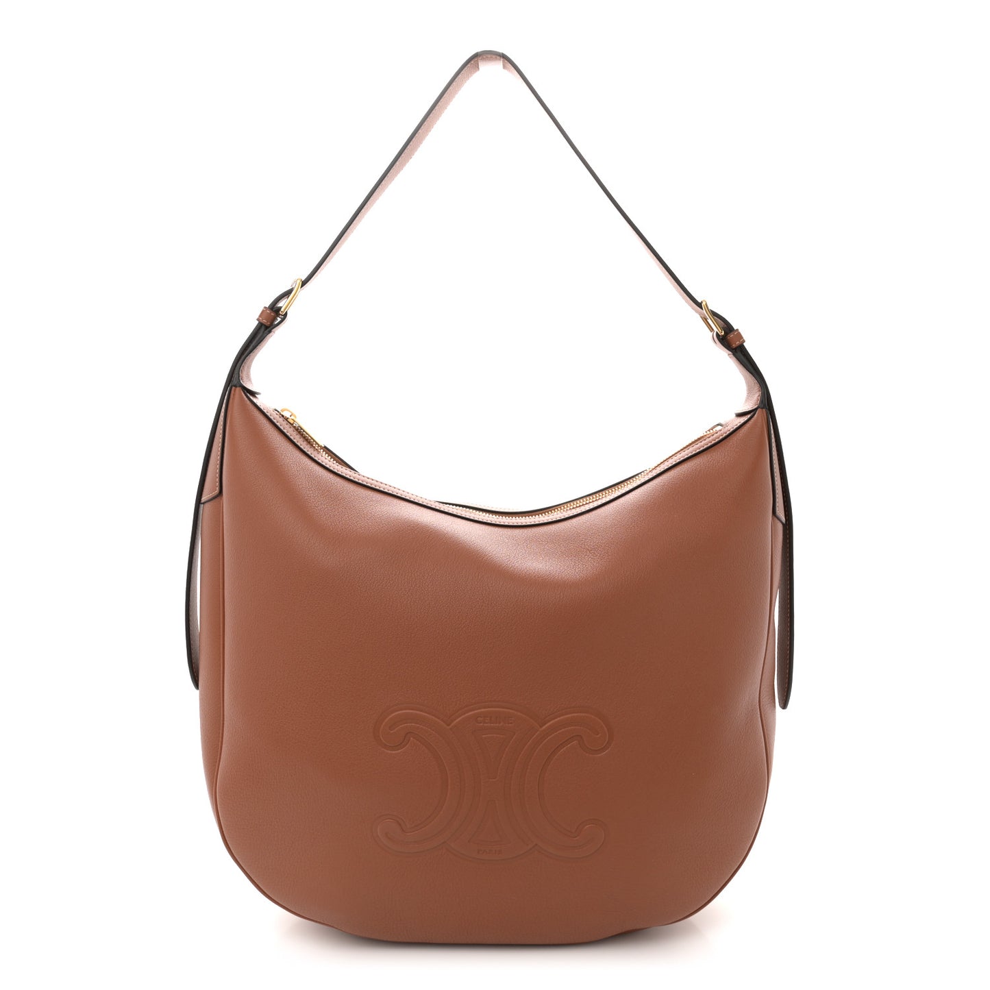 Supple Calfskin Large Triomphe Heloise Shoulder Bag Tan