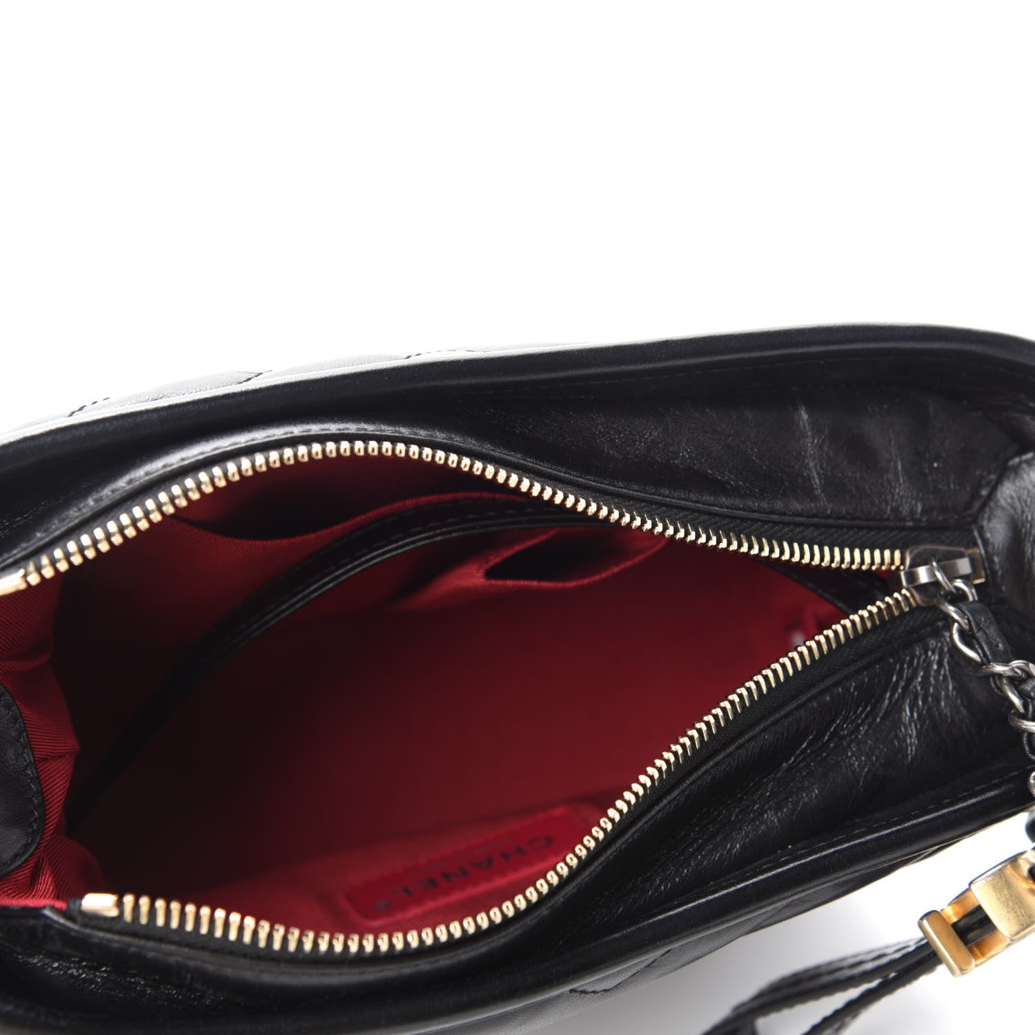 Chanel Aged Calfskin Chevron Quilted Small Gabrielle Hobo Black 5 of 11