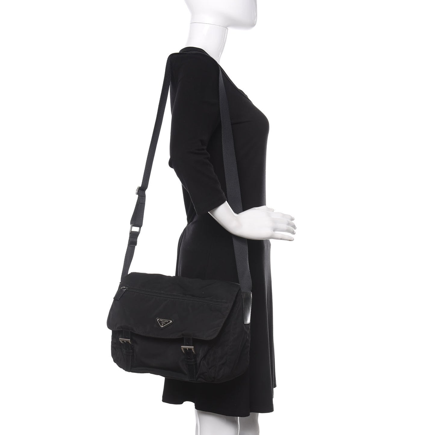 Tessuto Nylon Messenger Bag Black