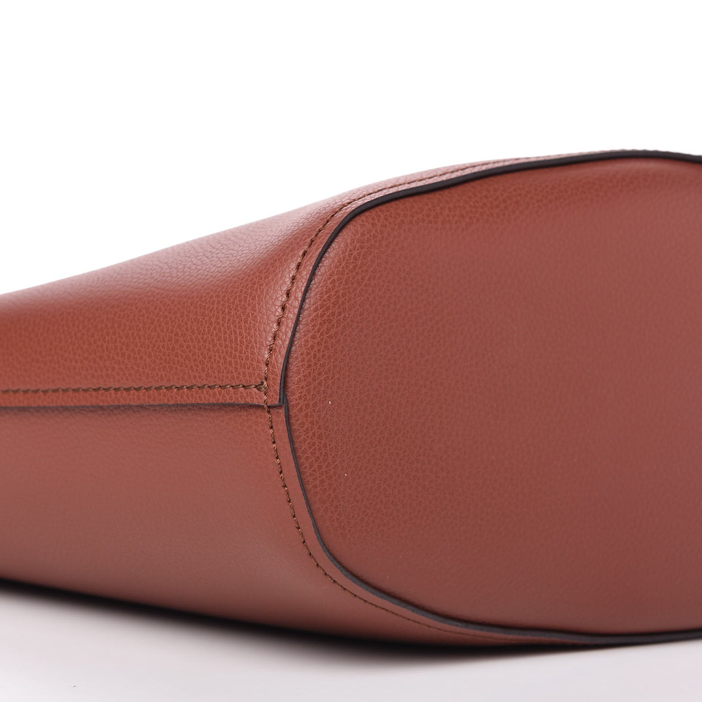 Smooth Grained Calfskin Medium Aby Tote Sepia Brown