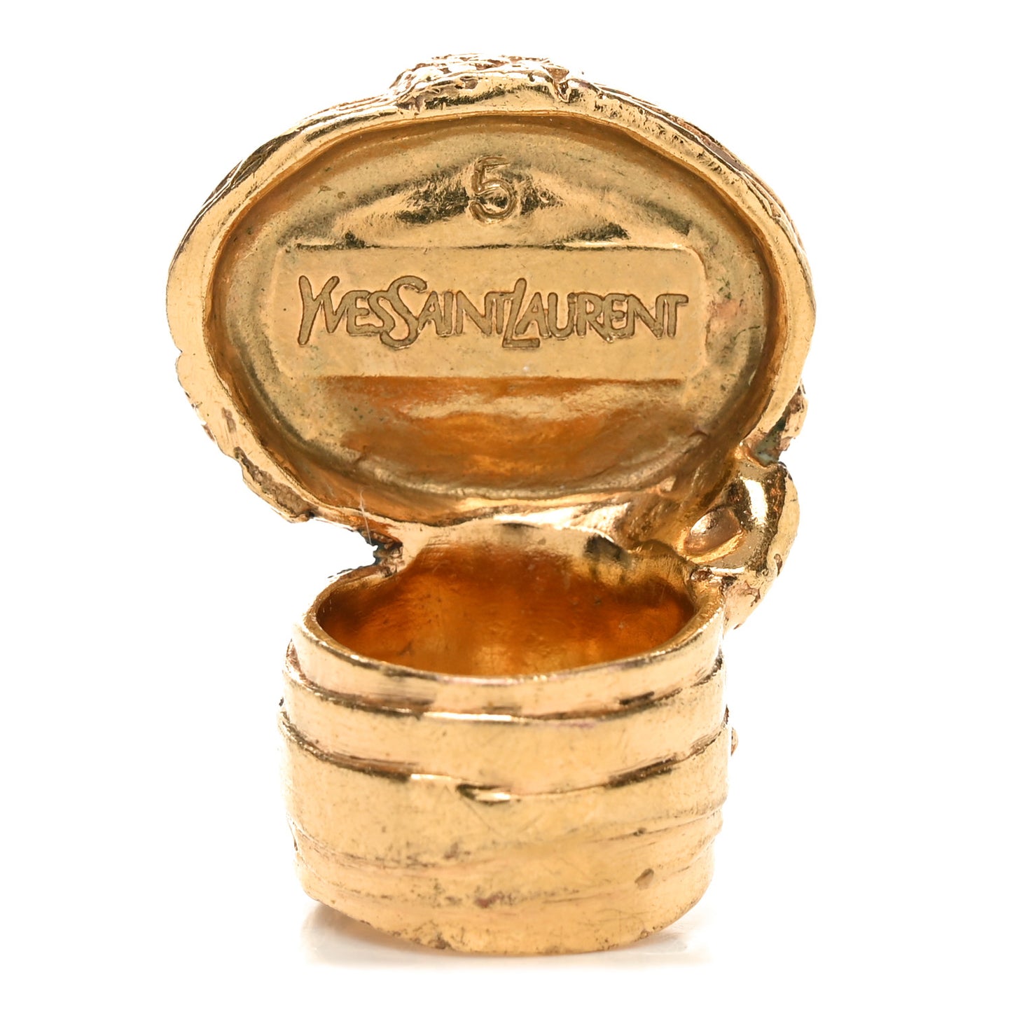 Glass Cabochon Arty Ovale Ring 49 5 Gold Blue