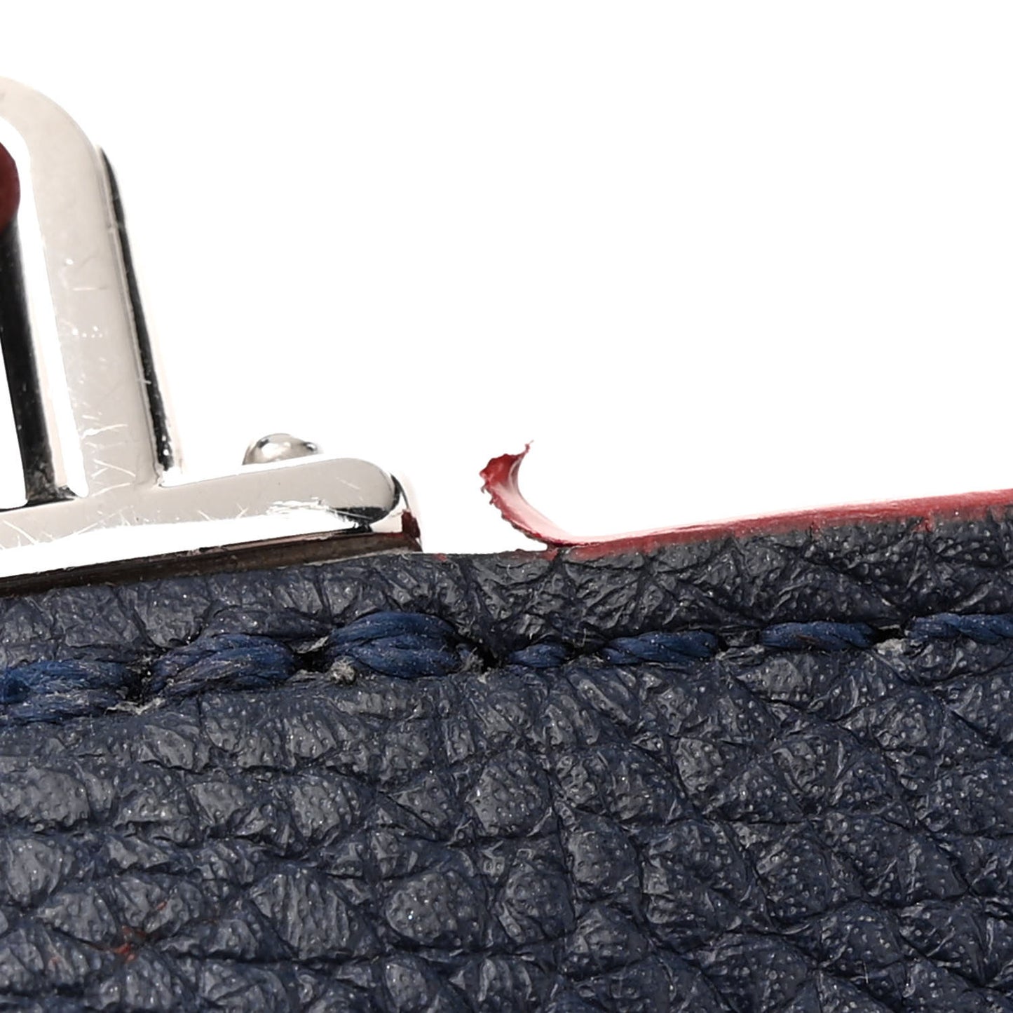 Calfskin Lockme Day Marine Rouge